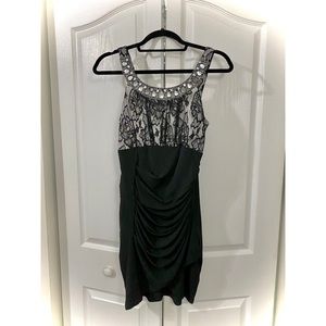 Mini black lace dress